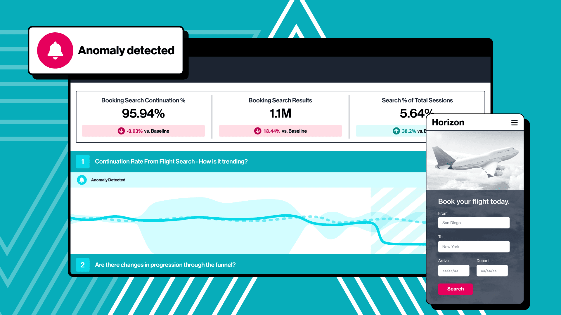 Flight search dashboard template for airlines